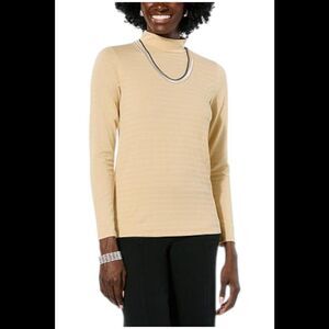 TWRHLL by Christie Brinkley Women's Mock Neck Top Heather Taupe - Regular